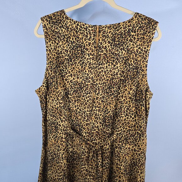 Just In Thyme LTD Leopard Print Sleeveless Mini Dress Size 18 Back Zipper (P-03) - Picture 5 of 7